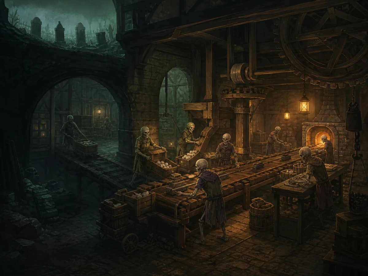 An original moonlit undead automation workshop
